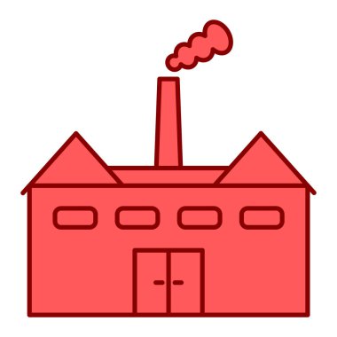 Fabrika binası ikon vektör çizimi tasarımı