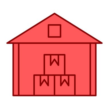 Paketli bina, web tasarımı vektör illüstrasyonu