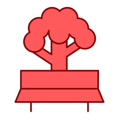 Web için benç vektör illüstrasyonlu ağaç