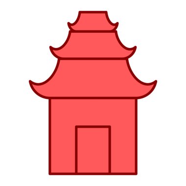 Çin tapınağı ikonunun vektör illüstrasyonu