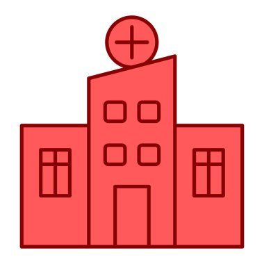 Hastane binası ikonu. özet vektör illüstrasyonu.