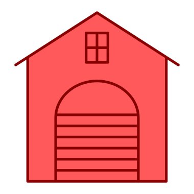 Ev binası ikonu. web tasarımı için ahır ev vektör çizimi karikatürü