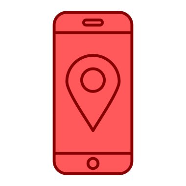 GPS navigasyon vektör çizimine sahip akıllı telefon