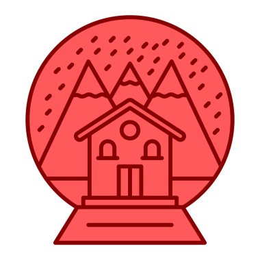 dağ evi kar ikonu vektör çizimi tasarımı