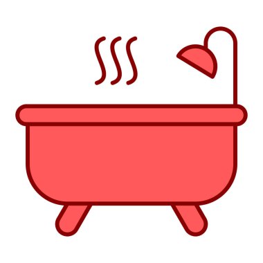 Su ve bitki vektör çizimi olan küvet