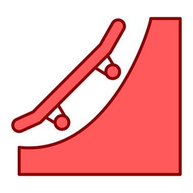 Kaykay ikonu. Beyaz arkaplan üzerindeki kayak vektörü illüstrasyonunun izometriği