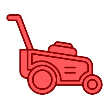 Çim biçme makinesi simgesi, vektör illüstrasyonu