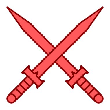 Kılıç simgesi. ağ için ortaçağ kılıç vektör simgelerinin karikatür çizimi