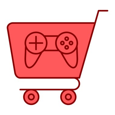 Kırmızı çizgi biçim simgesi tasarımlı alışveriş arabası, pazar perakendecisini sakla ve tema vektör illüstrasyonunu satın al