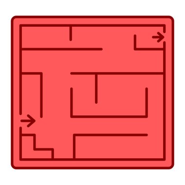 Kırmızı ve beyaz kare çerçevenin vektör çizimi