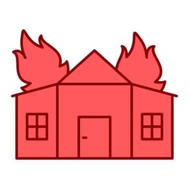 baca vektör illüstrasyon tasarımlı ev yangını