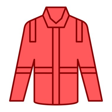 Kırmızı ceket ikonu. Web tasarımı için kıyafet vektör sembolünün basit bir gösterimi