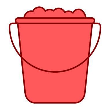 Su kovası ikonu. ağ için kırmızı su vektör simgelerinin karikatür çizimi