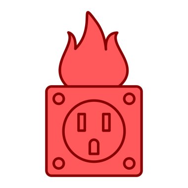 Elektrik prizi simgesi. Ağ için ateş pili vektör simgelerinin özet çizimi