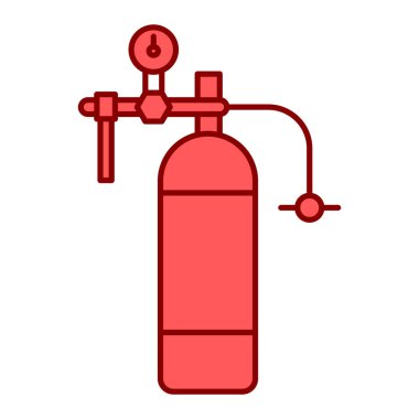 Yangın söndürme ikonu. Web için kırmızı hydrant vektör simgelerinin özet çizimi