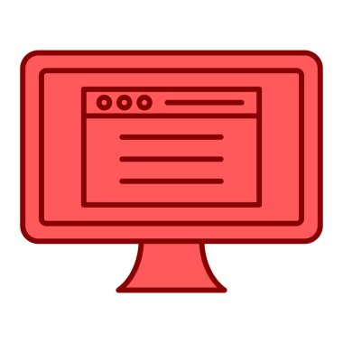 bilgisayar monitörü ikon vektör illüstrasyonu