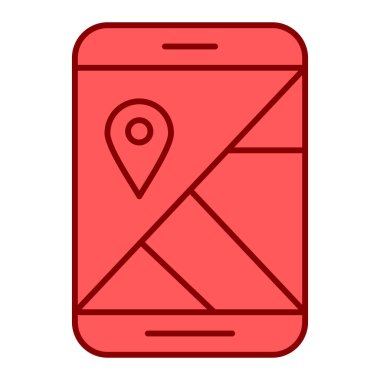 GPS yön bulma simgesi. harita vektör illüstrasyonlu akıllı telefon hatları.