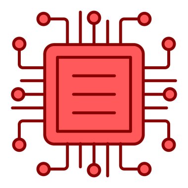 İşlemci. Web simgesi basit illüstrasyon