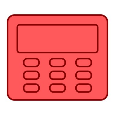 Hesap makinesi simgesi. Web için kırmızı ve siyah vektör simgelerinin basit çizimi