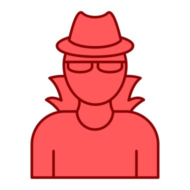 Şapka ikonlu adam. vektör illüstrasyonu