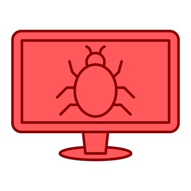 Virüs simgesi. Web tasarımı için hata vektör simgelerinin düz çizimi