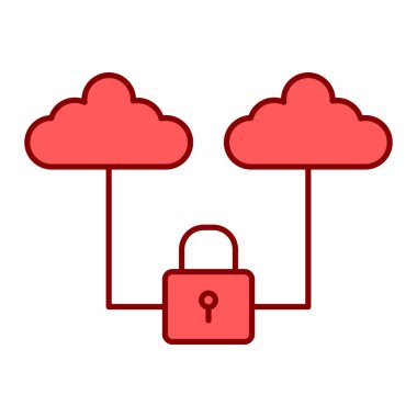 bulut bilgi işlem güvenlik simgesi vektör çizim tasarım