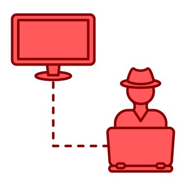 bilgisayar teknolojisi ve sosyal ağ teması izole edilmiş tasarım vektörü çizimi