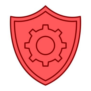 Kalkan ve vites simgesi. vektör illüstrasyonu