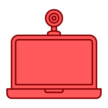 Video kamera vektör illüstrasyon tasarımlı dizüstü bilgisayar