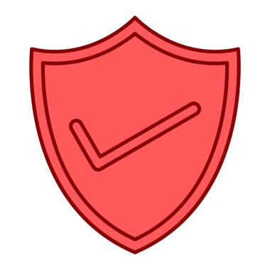 onay işareti simgesi ile kalkan. vektör çizim