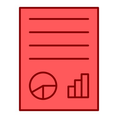 iş raporu simgesi, vektör illüstrasyonu
