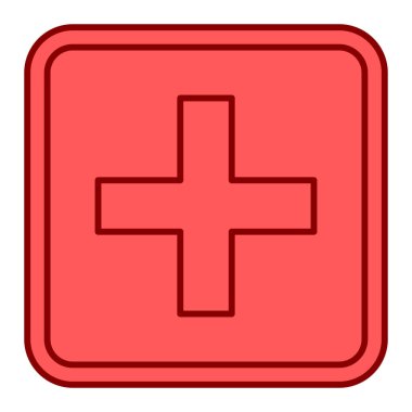 Çapraz simge. Beyaz arkaplanda kırmızı düğme. vektör illüstrasyonu