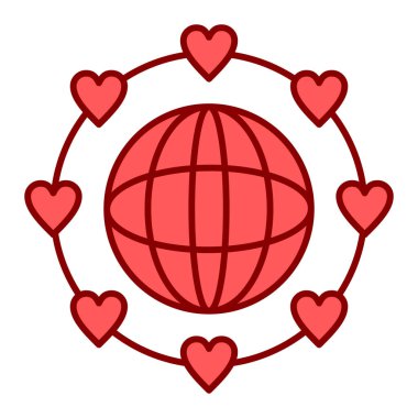 kalp ve aşk vektör çizimi tasarımı