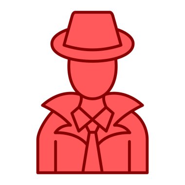 Şapka ikonlu adam. vektör illüstrasyonu