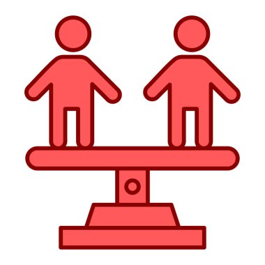 Kırmızı çizgili erkek ve kadın ve doldurma biçimi simgesi tasarımı, vektör illüstrasyonu