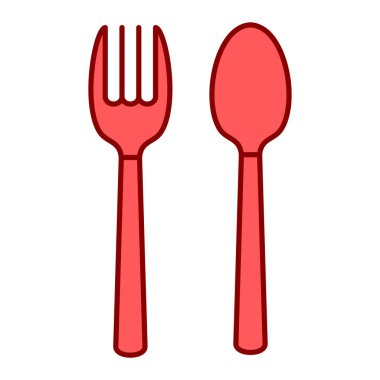 çatal ve kaşık simgesi vektör illüstrasyon grafik tasarımı