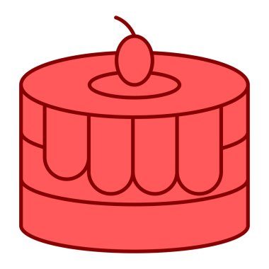 Kek ikonu. Web için çikolatalı kek vektör simgelerinin basit çizimi