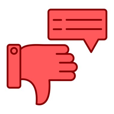 Başparmak aşağı simge vektör illüstrasyonunu gösteren el