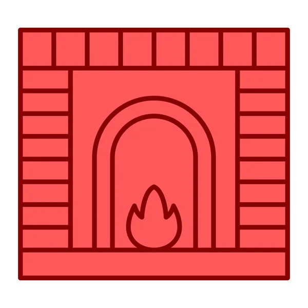 Камін Іконою Димоходу Начерк Ілюстрації Вогню Векторні Піктограми Веб Дизайну — стоковий вектор
