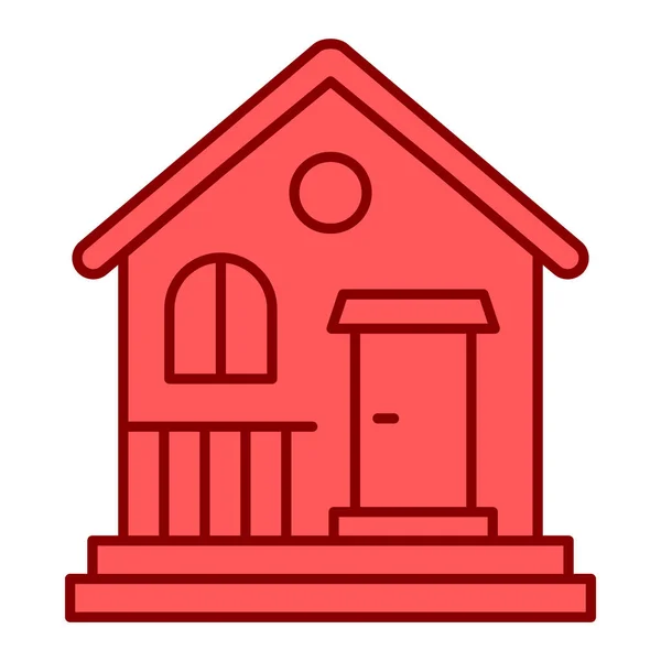 Σπίτι Κτίριο Εικονίδιο Εικονογράφηση Περιγράμματος Του Αρχικού Διανύσματος Σύμβολο Απόθεμα — Διανυσματικό Αρχείο