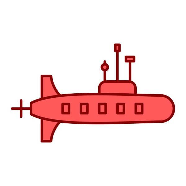 Submarine Vector Thin Line Icon — Stock Vector