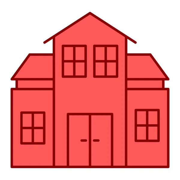 Hus Byggnad Ikon Tecknad Stuga Hem Vektor Illustration Isolerad Vit — Stock vektor
