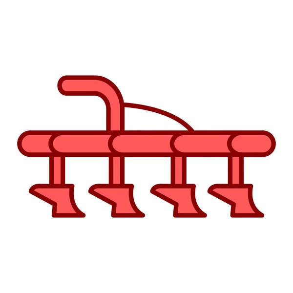 赤と白の線の水パイプのアイコンのベクトル図 — ストックベクタ