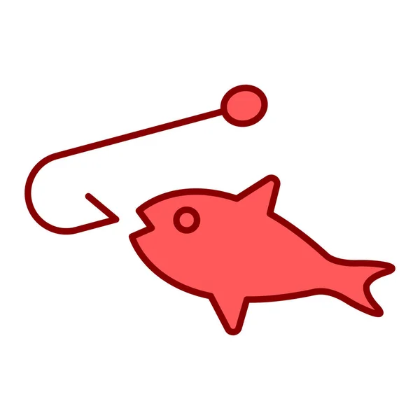 Fisch Haken Symbol Vektor Illustration Grafik Design — Stockvektor