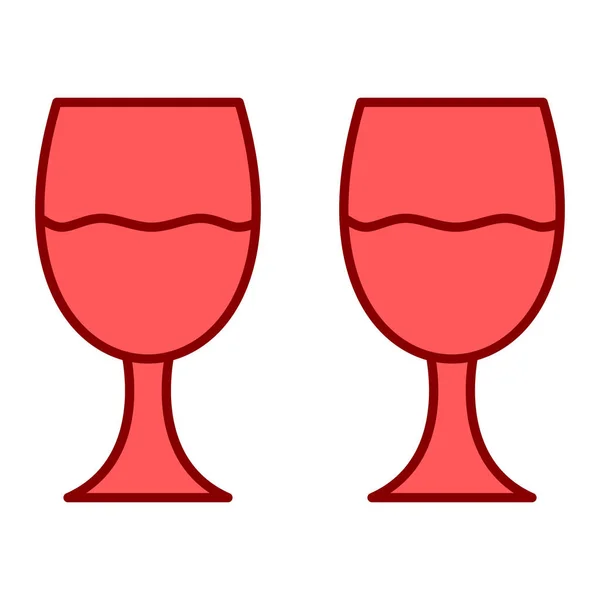 Şarap Gözlükleri Ikon Vektör Illüstrasyon Grafik Tasarımı — Stok Vektör