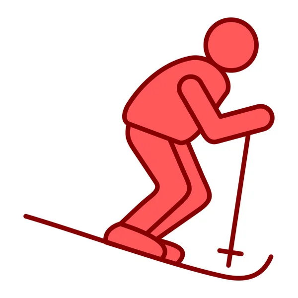 Skifahrer Ski Sport Ikone Vektor Illustration Design — Stockvektor