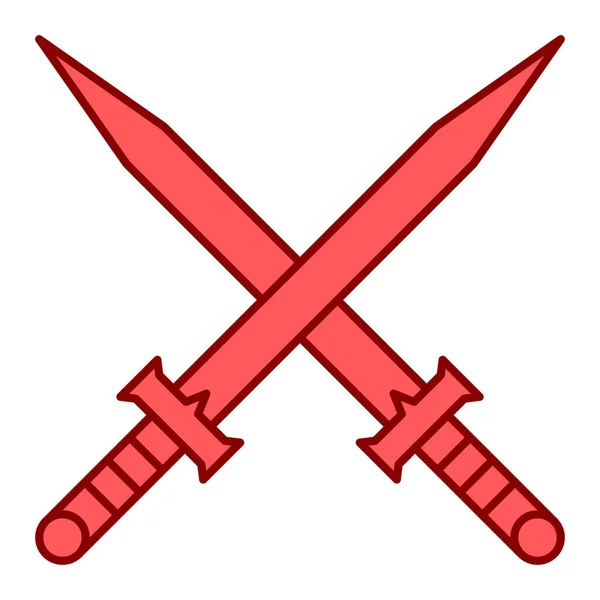 Kılıç Simgesi Için Ortaçağ Kılıç Vektör Simgelerinin Karikatür Çizimi — Stok Vektör