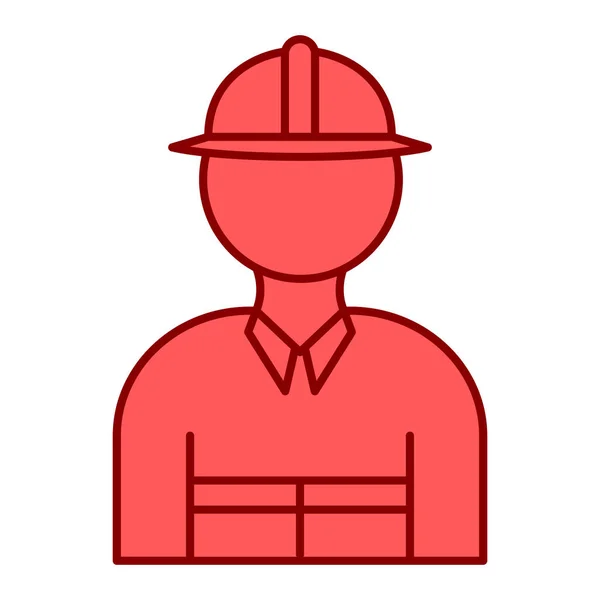Icône Constructeur Avatar Ouvrier Personne Construction Entretien Thème Conception Isolée — Image vectorielle