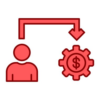 iş ve finans çizgisi simgesi, vektör illüstrasyonu
