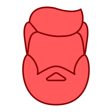 Erkek kafa ikonu. kadın avatar vektör illüstrasyonunun çizgi filmi